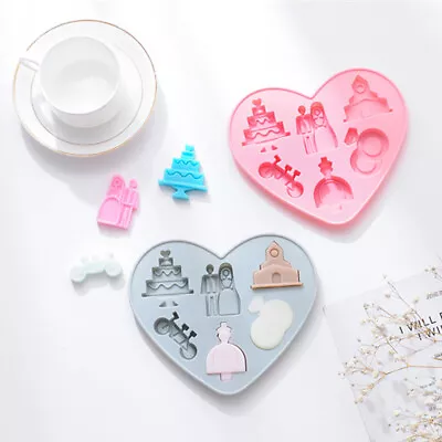 £2.99 • Buy Silicone Chocolate Mold Love Wedding Valentine Biscuit Candy Ice Cube Tray Mould
