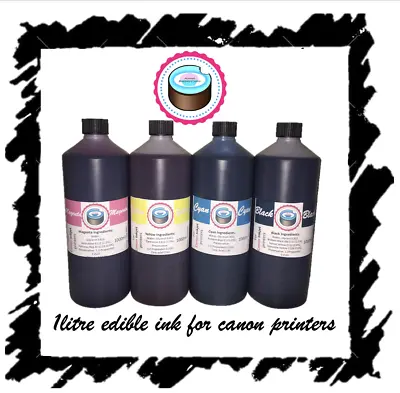 Edible Ink Set For Printers (1000ml Bottles Of Each Colour) Canon Printers • £95.44