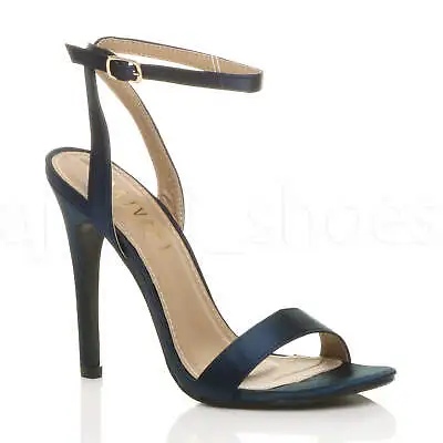 £14.99 • Buy Womens Ladies High Heel Ankle Strap Barely There Strappy Sandals Shoes Size