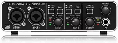 Behringer U-PHORIA UMC202HD Audiophile USB Audio Interface With Midas Mic... • £80