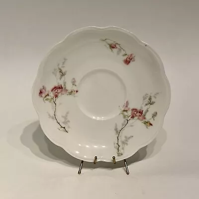 Hand Painted A. Lanternier Limoges Pink And Yellow Flowers Porcelain Saucer 5.5” • $20