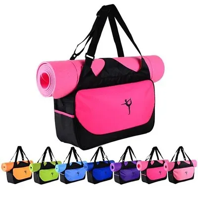 $12.09 • Buy Gym Yoga Mat Tote Bag Mat Carrier Waterproof Sports Pilates Shoulder Sling Bags