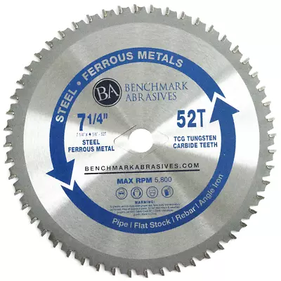 7-1/4  52 Tooth TCT Saw Blade For Steel/Metal • $23.99