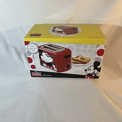 Disney Mickey Mouse 2 Slice Toaster Character Imprint Red NIB • $30