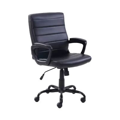 Manager's Office Chair Bonded Leather Mid-Back Black Home Office Furniture • $79