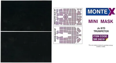 Montex 1/24 JUNKERS Ju-87D STUKA CANOPY PAINT MASK Trumpeter • $9.50