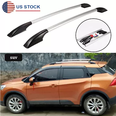 1.6M Aluminum Alloy Car Roof Luggage Rack Side Bars Frame Decoration W/Adhesive • $54.19