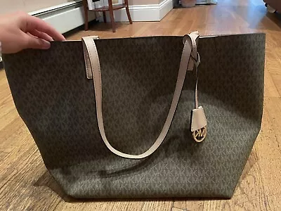 Michael Kors Jet Set Travel Top Zip Signature Monogram Tote Handbag For Women • $150