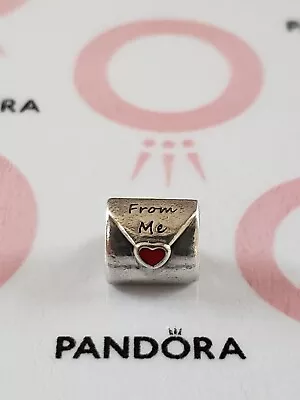 Genuine Pandora Silver ❤ Love Letter With Red Heart ❤ Enamel Charm 925 ALE. • £12