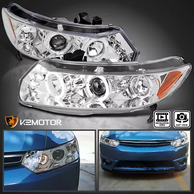 Clear Fits 2006-2011 Honda Civic 2Dr Coupe LED Halo Projector Headlights 06-11 • $157.38