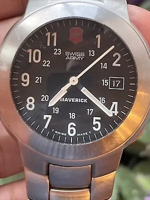 Victorinox Swiss Army Maverick All Stainless Steel Quartz Analog Men's Watch • $175