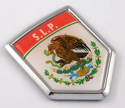 SLP S.L.P. Mexico Flag Mexican Car Emblem Chrome Bike Decal 3D Sticker MX8 • $9.99