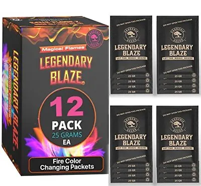 12 Pack Legendary Blaze Magical Flames Fire Color Changing Packets - Fire Pits A • $15.01