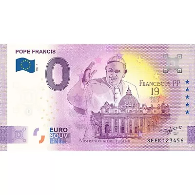 £3.18 • Buy 0 € Zero Euro Souvenir Note Italy 2022 - Pope Francis