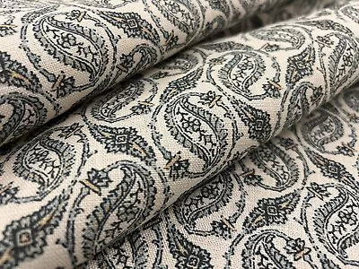 Jasper Michael S. Smith Linen Print Fabric- Gainsborough Paisley / River 5.80 Yd • £699.05