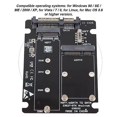 2 In 1 Mini M.2 NGFF & MSATA SSD To SATA 3.0 Hard Disk Adapter Converter Card • $17.59