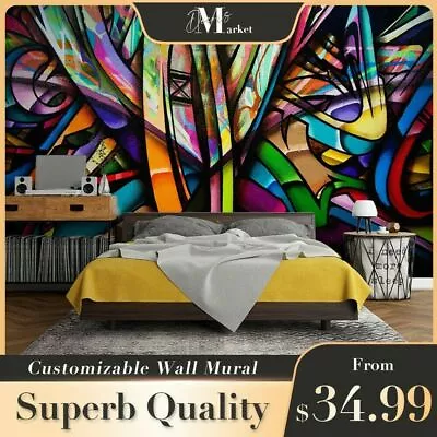 Abstract Pattern Graffiti 01 3D Wall Mural Removable Bedroom Wallpaper Murals • $349