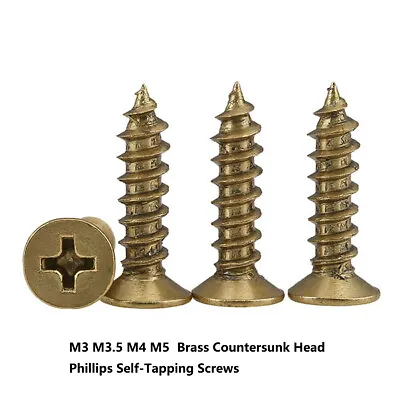 Solid Brass Phillips Machine Screws Countersunk Head Bolts M3 M3.5 M4 M5 • £3.06