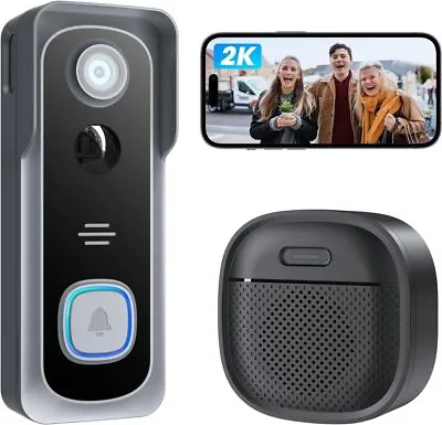 IeGeek 2K Doorbell Camera Wireless-Video Chime Ringer Wifi PIR Motion Detection • $49.49
