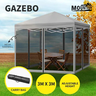 Mountview Gazebo 3x3m Pop Up Marquee Outdoor Mesh Side Wall Canopy Wedding Tent • $139.99