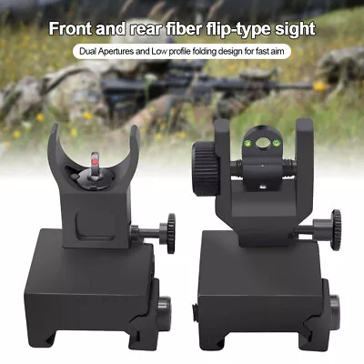 Fiber Optic Iron Sights Flip Up Iron Sight Front Rear Sight For Picatinny Weaver • $16.99