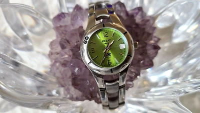 $21 • Buy RELIC Watch Women Silver Tone Green Dial 