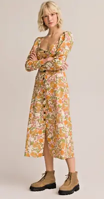 LA REDOUTE Cotton Midi Maxi Midaxi Rixo Sezane Style Sweetheart Dress 36 8 10  • $50.51