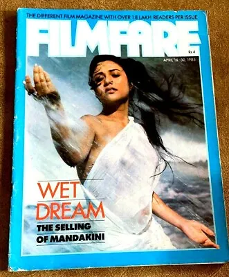 India Film Magazine Filmfare Apr 1985  Wet Mandakini  Rekha  Dimple  Amitabh • $69