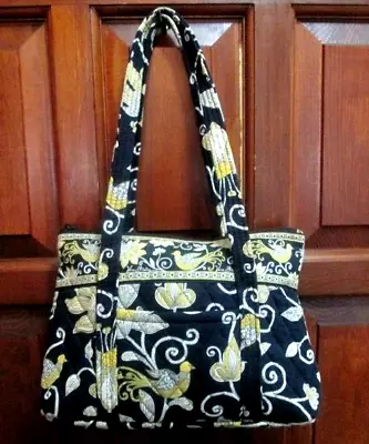 Vera Bradley Little Betsy Shoulder Bag In Yellow Bird Black Grey Yellow White • $21