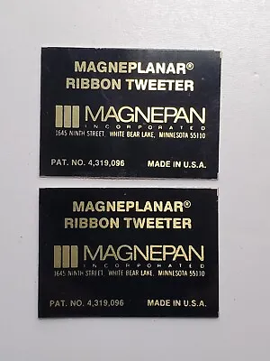 Magnepan Ribbon Tweeter Metal Badge For Speakers 2x1.5  - NEW • $16