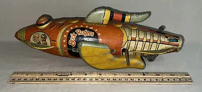 Antique 1927 Louis Marx Mar Metal Lithograph Wind Up Toy Buck Rogers Rocket Ship • $72