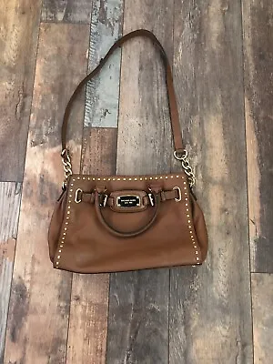 MICHAEL KORS HAMILTON LARGE LUGGAGE  Brown Gold Whipstitched  Tote Bag • $80