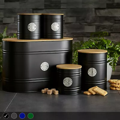 Neo Scandi 5 Kitchen Canister Set Tea Coffee Sugar Biscuit Tin Bread Bin Jar • £36.99