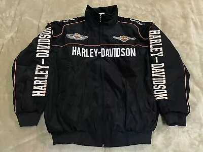 Unisex Adults Harley Davidson F1 Team Racing Embroidery Cotton Padded Zip Jacket • $89.60