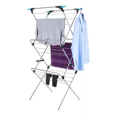 Minky 3 Tier Plus Indoor Clothes Airer Dryer 21m Drying Space Silver • £33.99