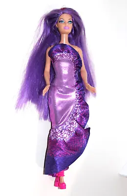 1998 Barbie Doll Purple Long Hair 262hf With Pink Glitter Streaks • $14