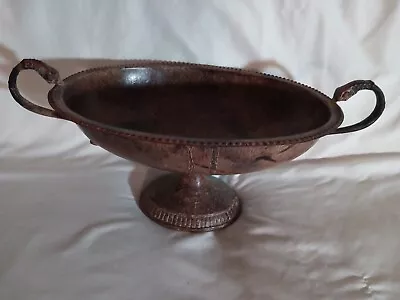Large Vintage Pedestal Metal Bowl With Handle  • $14.97