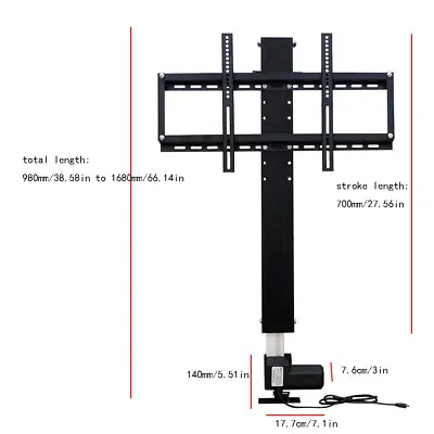 LCD TV Bracket Lift Mount Bracket Stroke 700mm Base For 26 -57  TV W/Remote NEW • $109.25