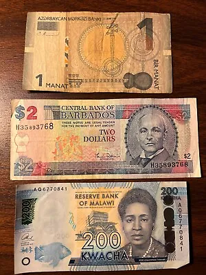Variety Of 3 Different Foreign Banknotes Mixed World Paper Money Currency Lot • $5.30