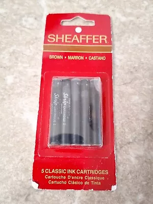 Vintage Sheaffer Classic Ink Cartridges 5 Pack Brown • $10