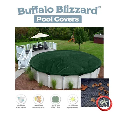 Buffalo Blizzard Round GREEN Supreme Plus Solid Winter Pool Cover & Leaf Net  • $95.94