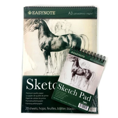 £7.59 • Buy A3 A5 Sketch Pad Artist Drawing Book Art Paper Sheets Spiral Bound Card Back New