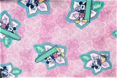 Disney Mickey  Minnie Mouse Aloha Cotton Flannel Fabric 1 Yard 20  • $4.99