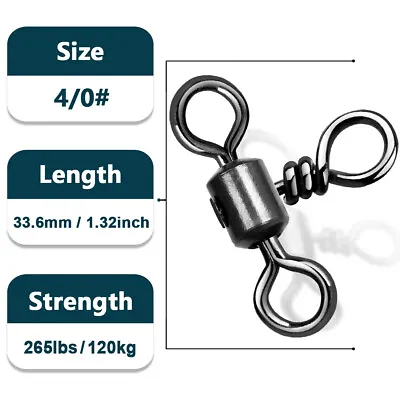 Fishing Swivels 25~100Pcs Stainless Brass Barrel Swivels Fishing Line Connector  • $35.09