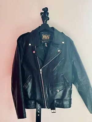 Punk Rock Motorcycle Jacket * FAUX/VEGAN LEATHER! Black Size XS (Fits Like M) • $100