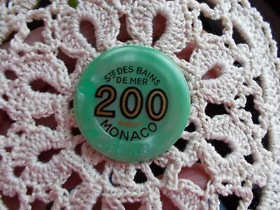 200 Monaco/ Frances Ste. Des Bains De Mar / Green Casino Chip • $6.99