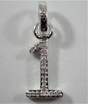 LINKS OF LONDON Ladies Sterling Silver & Diamond Number 1 Charm RRP180 NEW • £27