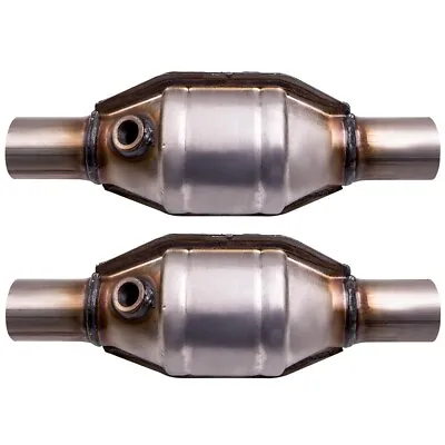 Pair 2  Inlet/Outlet Catalytic Converter Universal Weld-on EPA Approved 53004 • $67.99