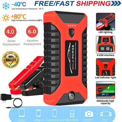 99800mAh Car Jump Starter Booster Jumper Box Power Bank Battery Charger Portable • $32.99