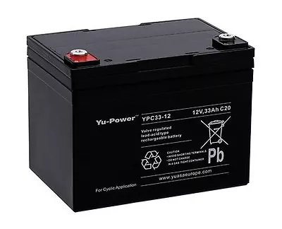 Yuasa Yu-Power YPC33-12 12v 33Ah For Wheelchairs TEV12360 NPC30-12 YC33-12 • £89.99